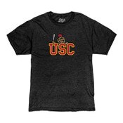 USC Trojans Unisex Tokyodachi Black Asobi Fitted Bi-Blend T-Shirt